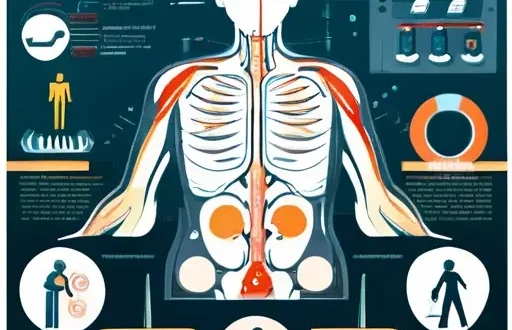 Иллюстрация врачебных советов по снижению риска болезней с разделами по активности, питанию и профилактике
